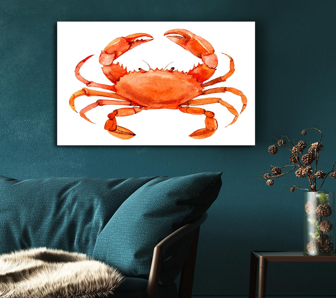  A Canvas Print of Watercolour Crab Canvas Art