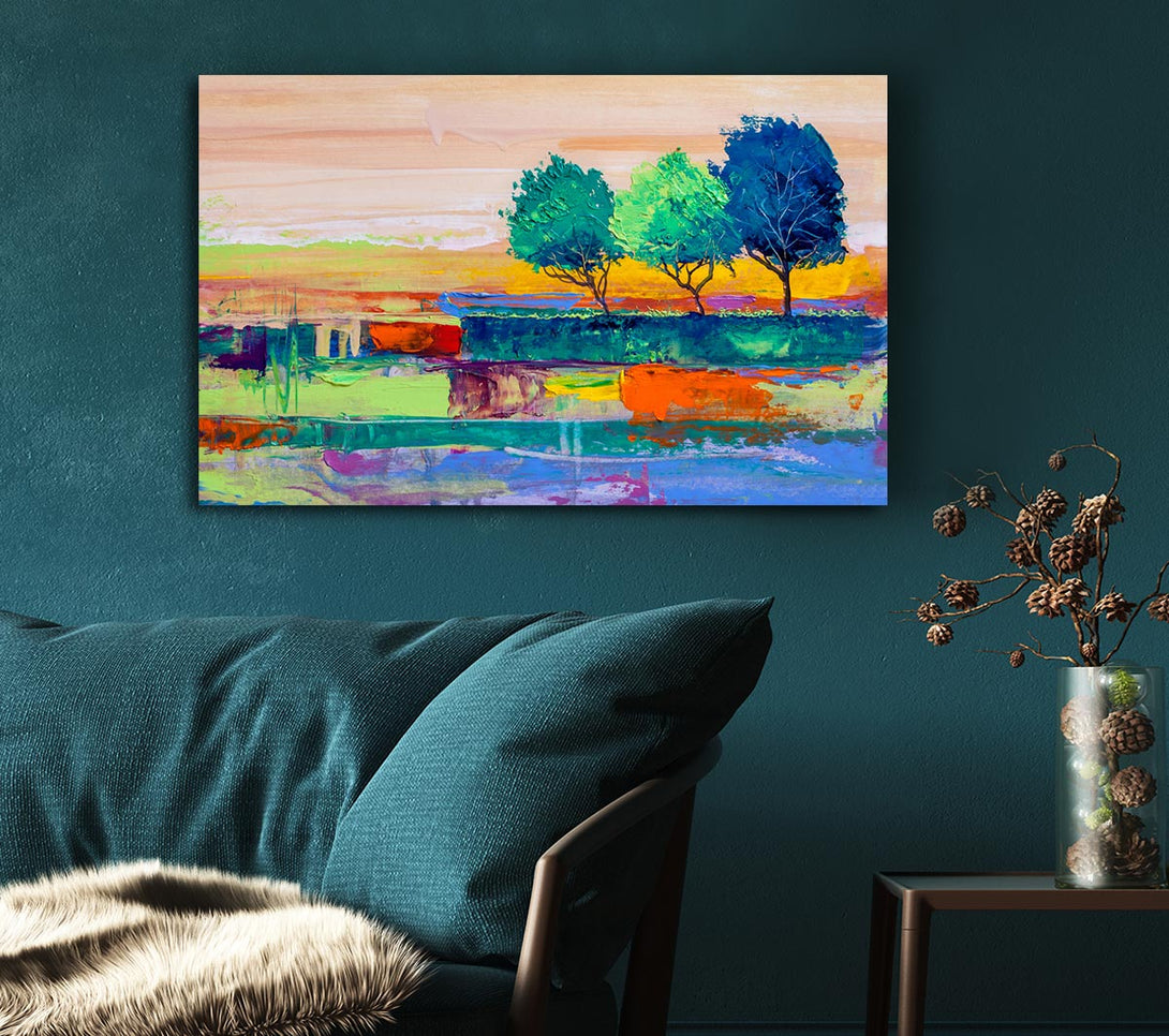  A Canvas Print of Three Trees In The Wind Canvas Wall Art