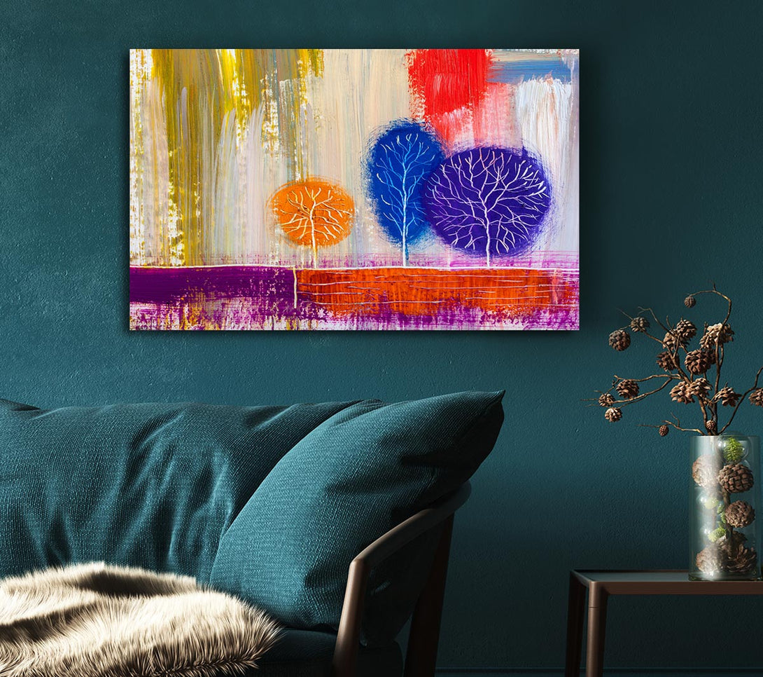  A Canvas Print of Trees In The Meadow Art Canvas Art
