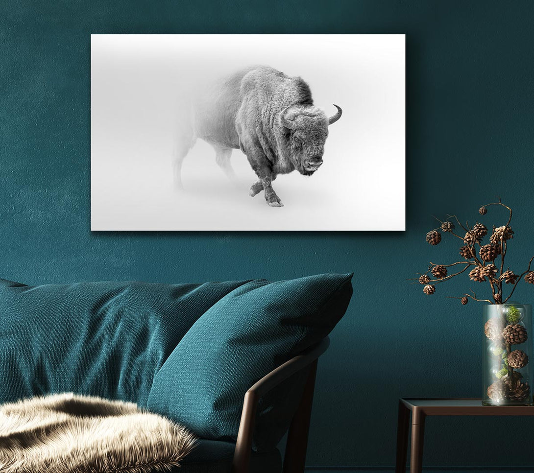  A Canvas Print of Bison In The Mist Canvas Print
