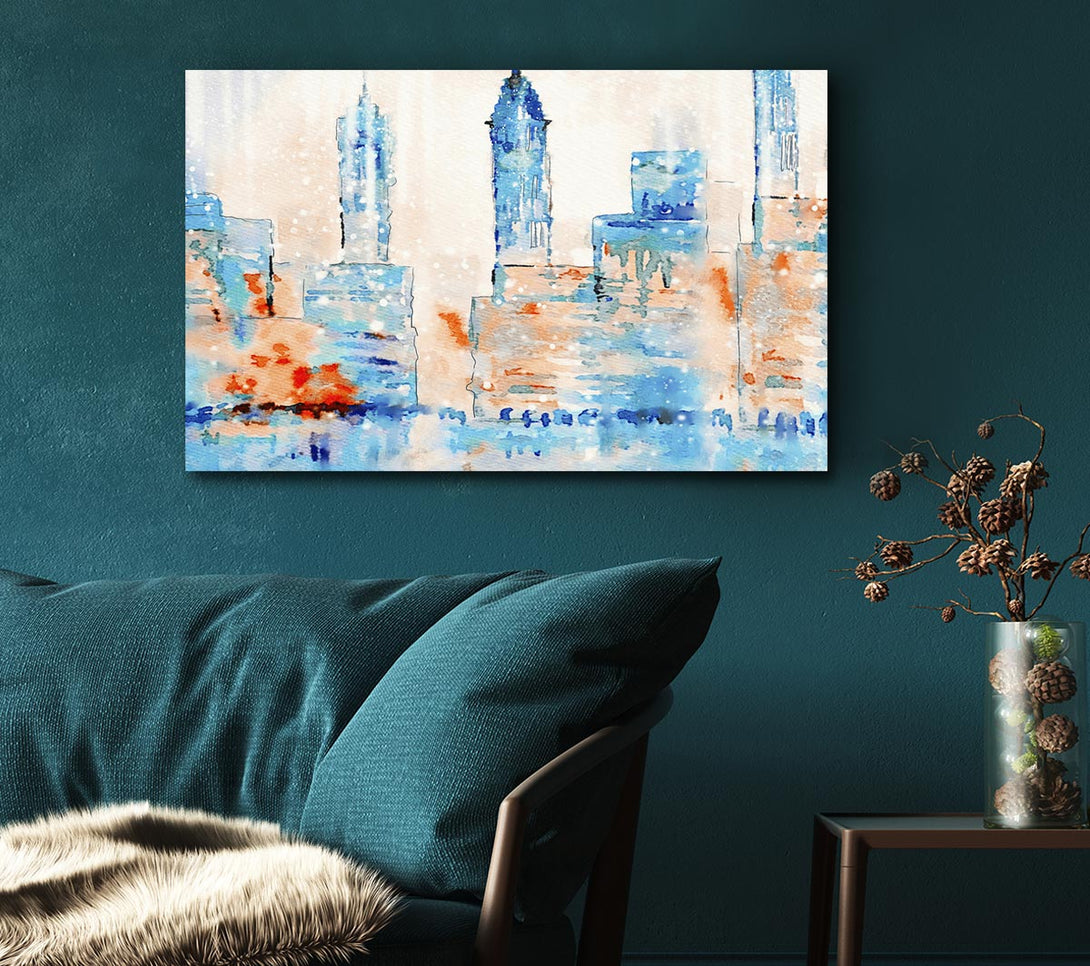  A Canvas Print of Hazy Streets Of New York Canvas Wall Art
