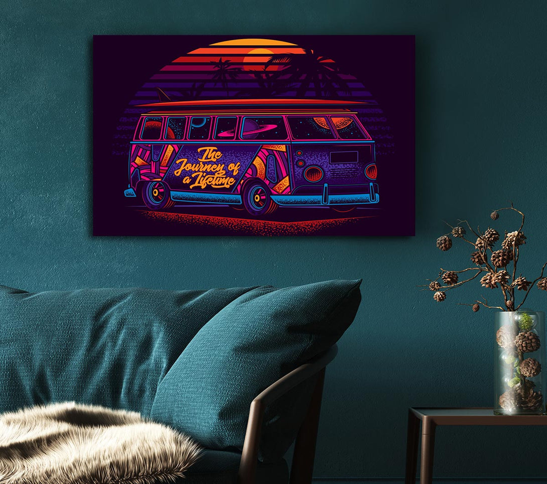  A Canvas Print of Vw Camper Surfs Up Canvas Art