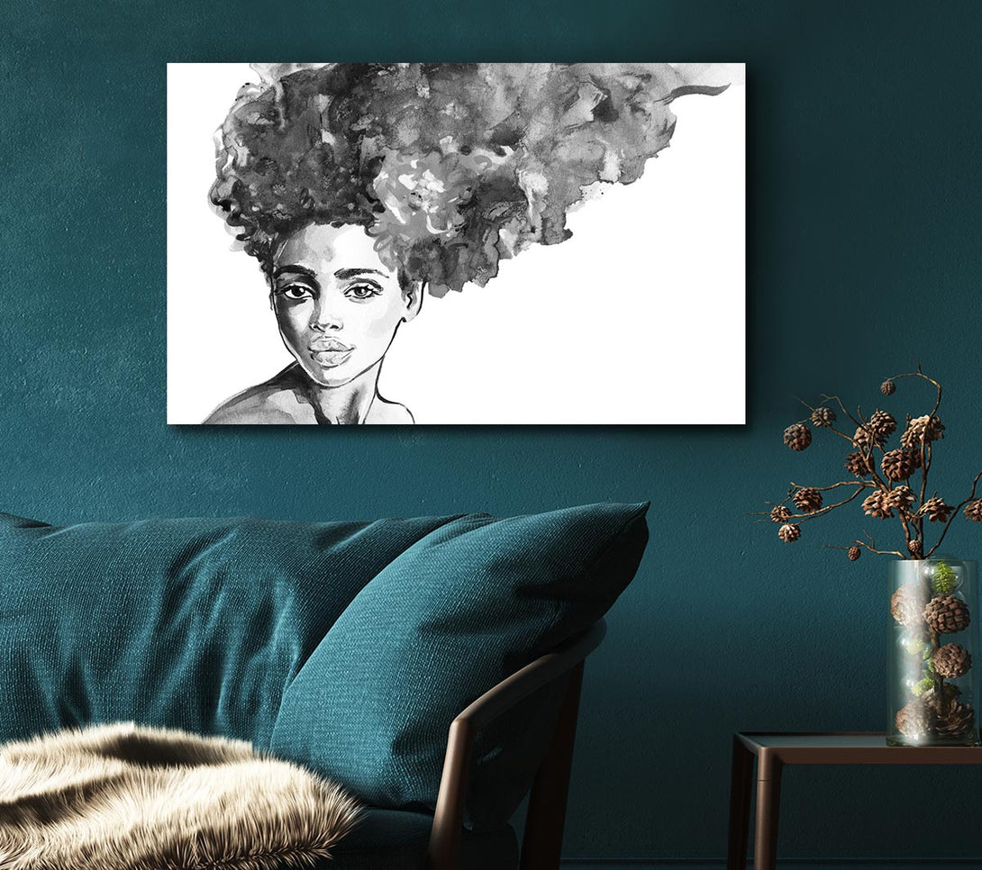  A Canvas Print of Watercolour Hairstyle Canvas Art