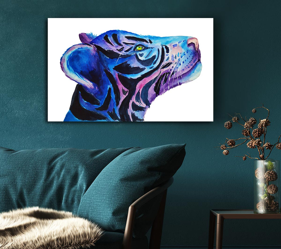  A Canvas Print of Stunning Tiger Cub Blues Canvas Wall Art