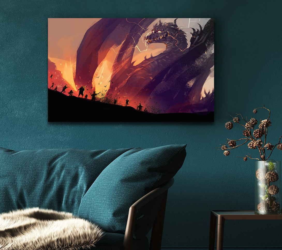  A Canvas Print of When The Dragon Attacks Canvas Wall Art