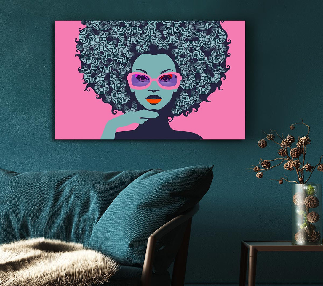  A Canvas Print of Glasses Big Hair Woman Canvas Print