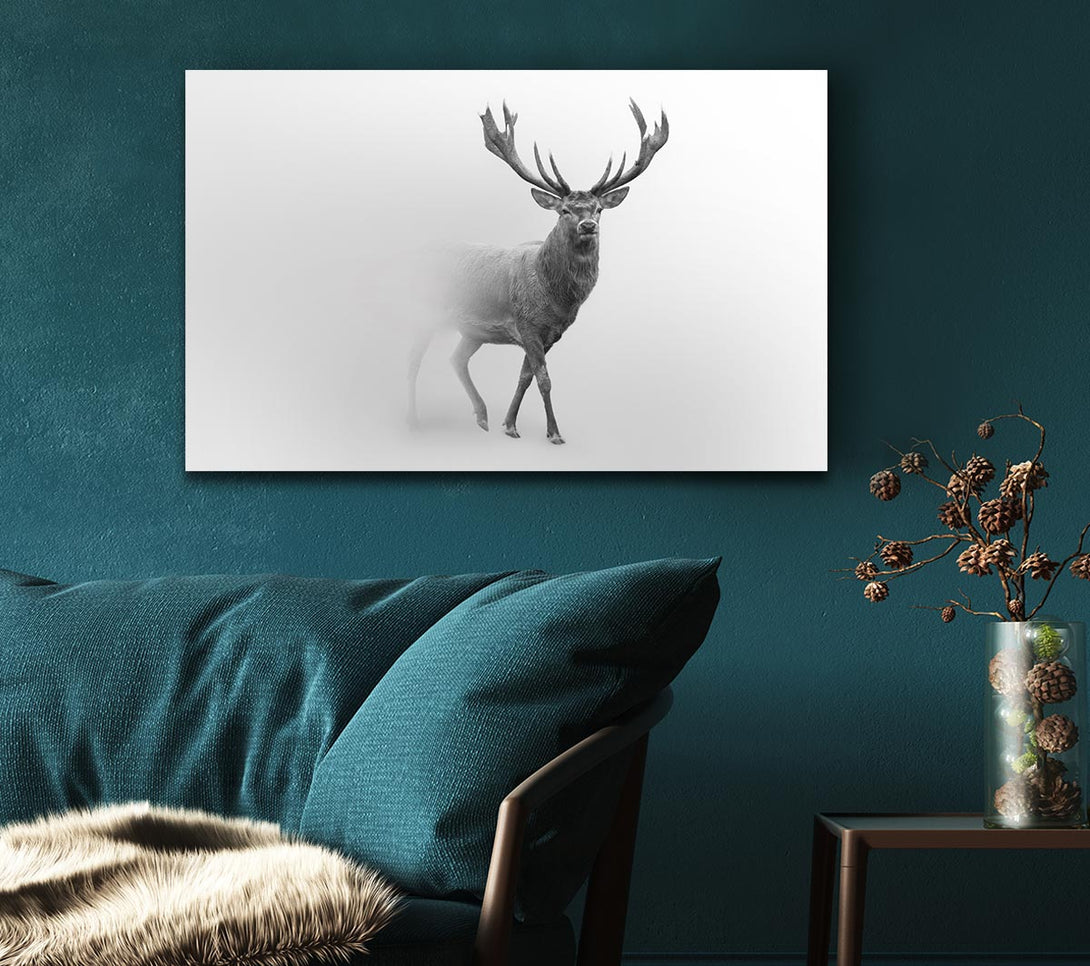  A Canvas Print of Stag In The Mist Canvas Art