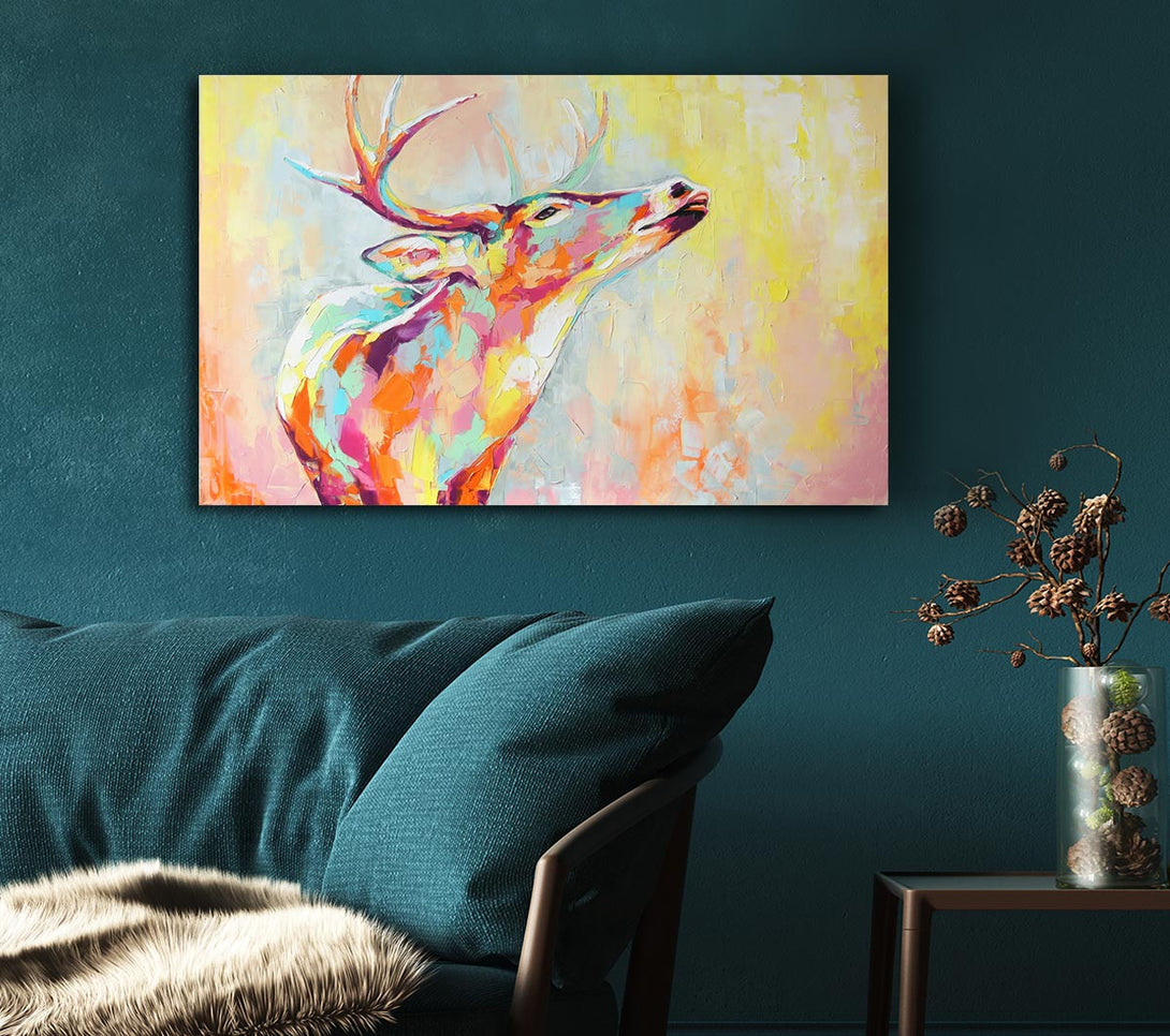  A Canvas Print of The Stag Looking Ahead Canvas Wall Art