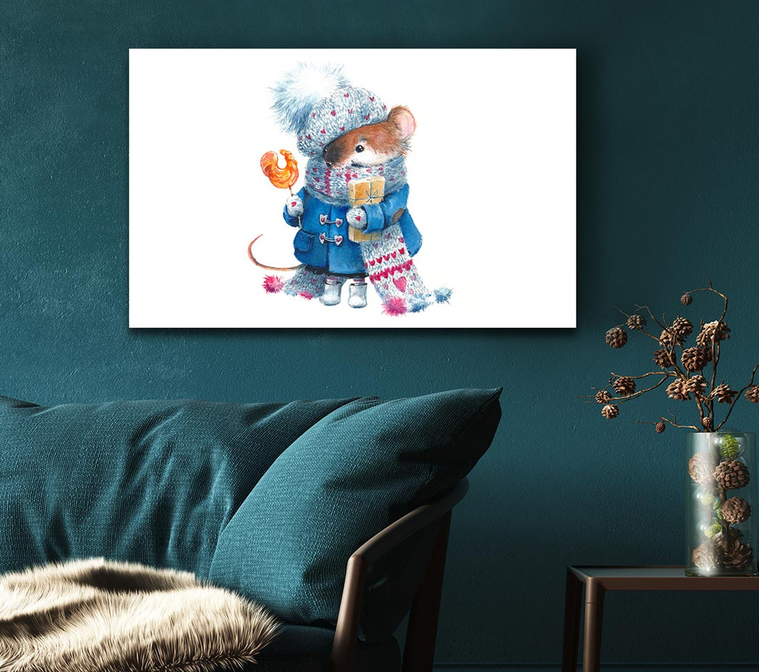  A Canvas Print of Watercolour Mouse Canvas Wall Art