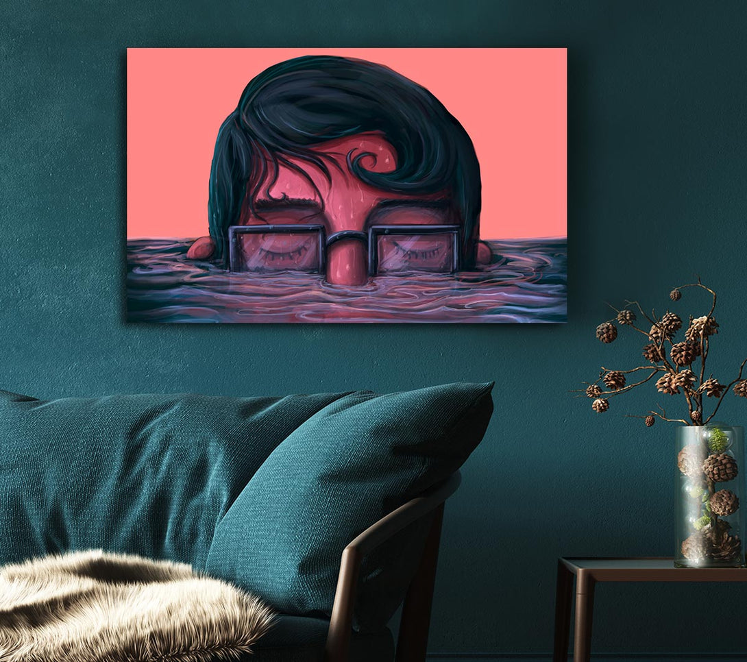  A Canvas Print of Submersing In The Ocean Canvas Wall Art