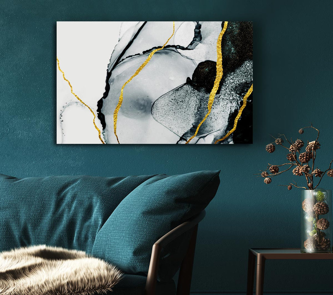  A Canvas Print of The Black Stone Glitter Canvas Wall Art