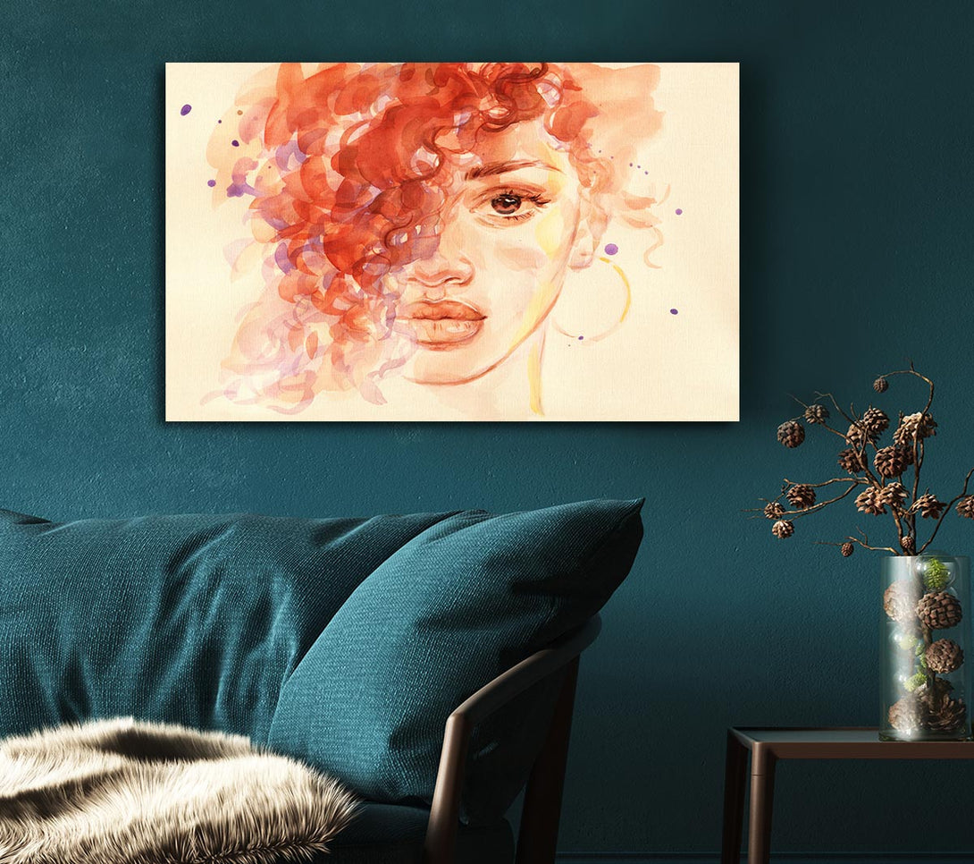  A Canvas Print of The Face Of Watercolour Canvas Art