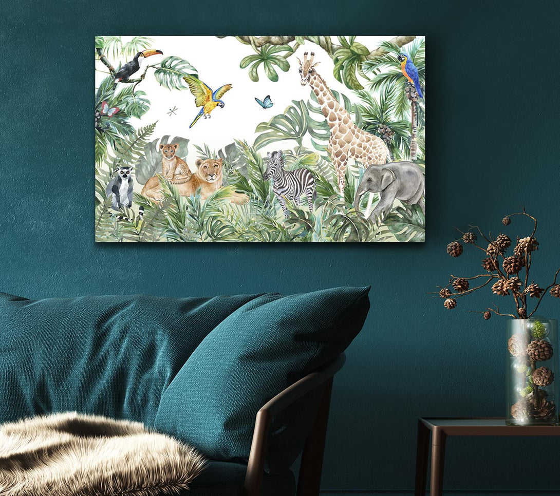  A Canvas Print of Safari Jungle Adventure Canvas Print