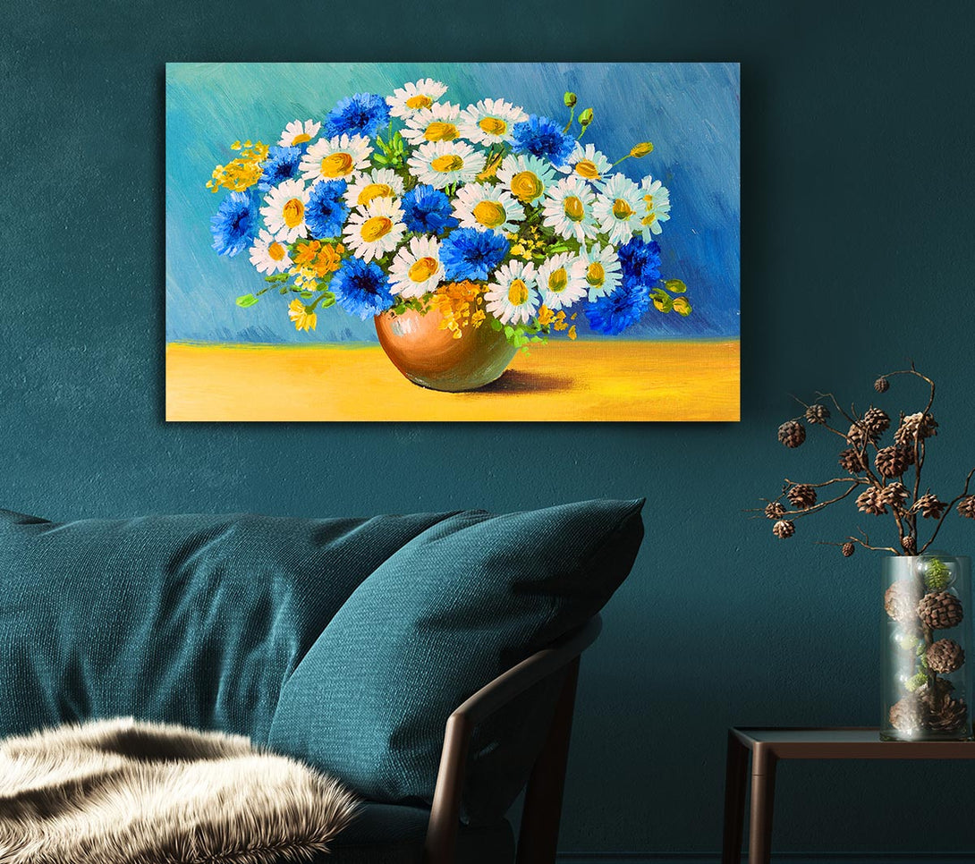  A Canvas Print of The Vase Of Daisies Canvas Print