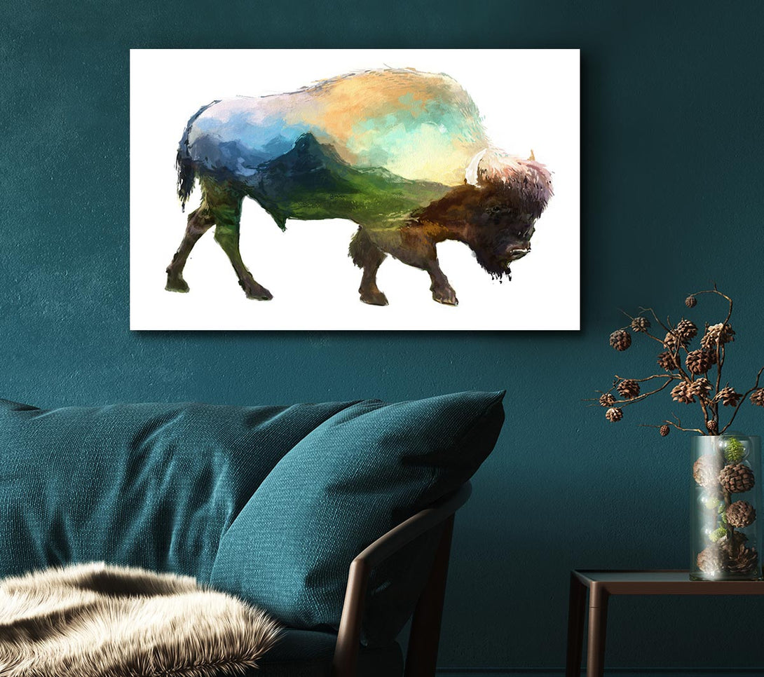  A Canvas Print of The Bison Of The Universe Canvas Print
