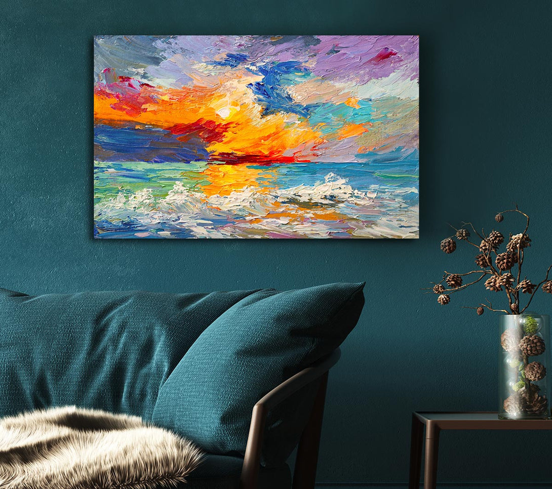  A Canvas Print of Stunning Sunset Explosion Canvas Art