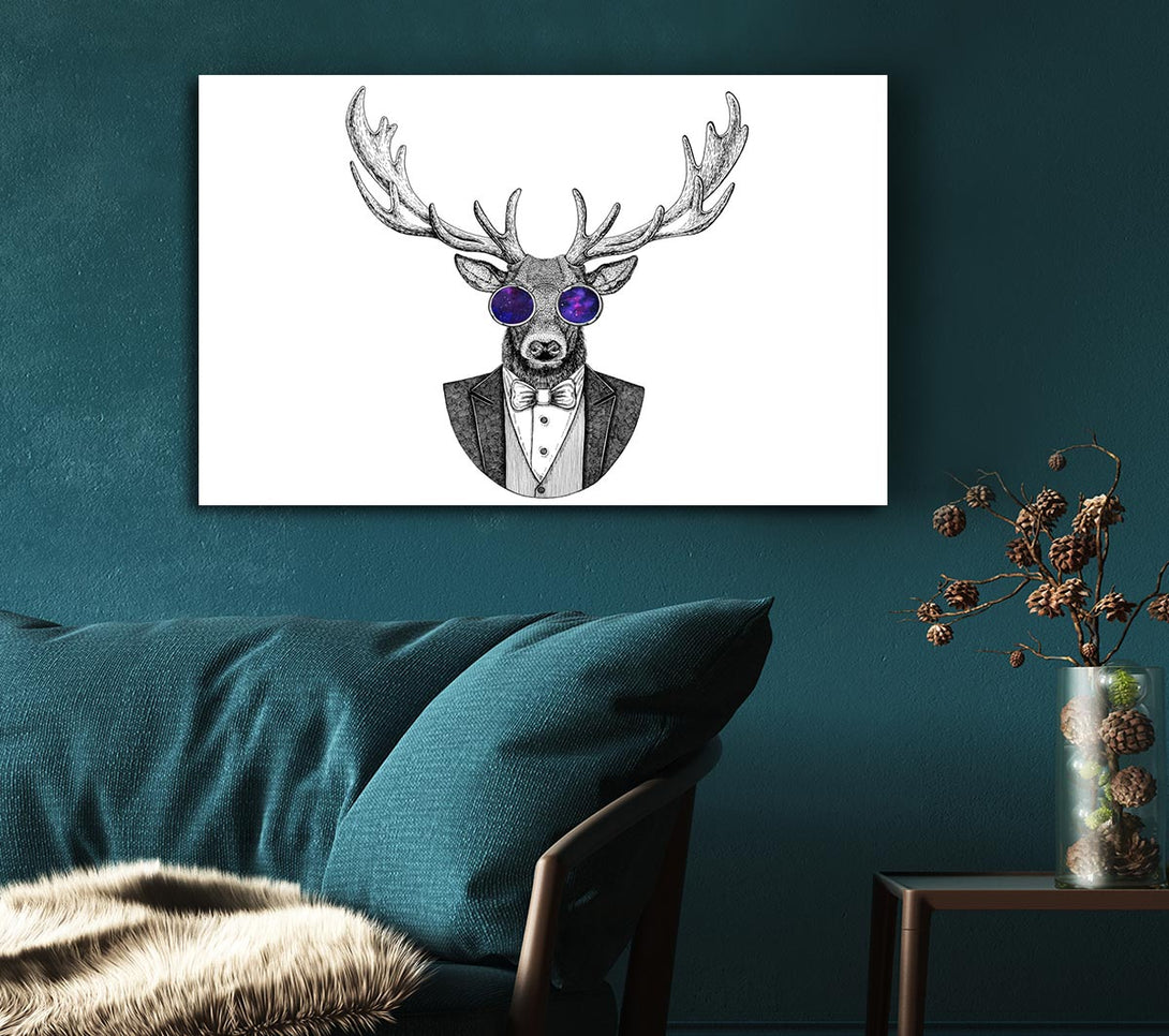  A Canvas Print of Glasses Deer Canvas Print