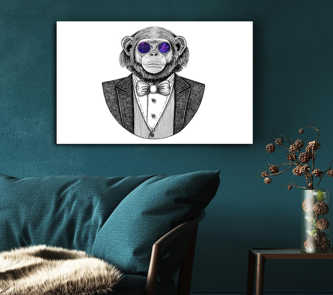  A Canvas Print of Glasses Chimpanzee Canvas Art