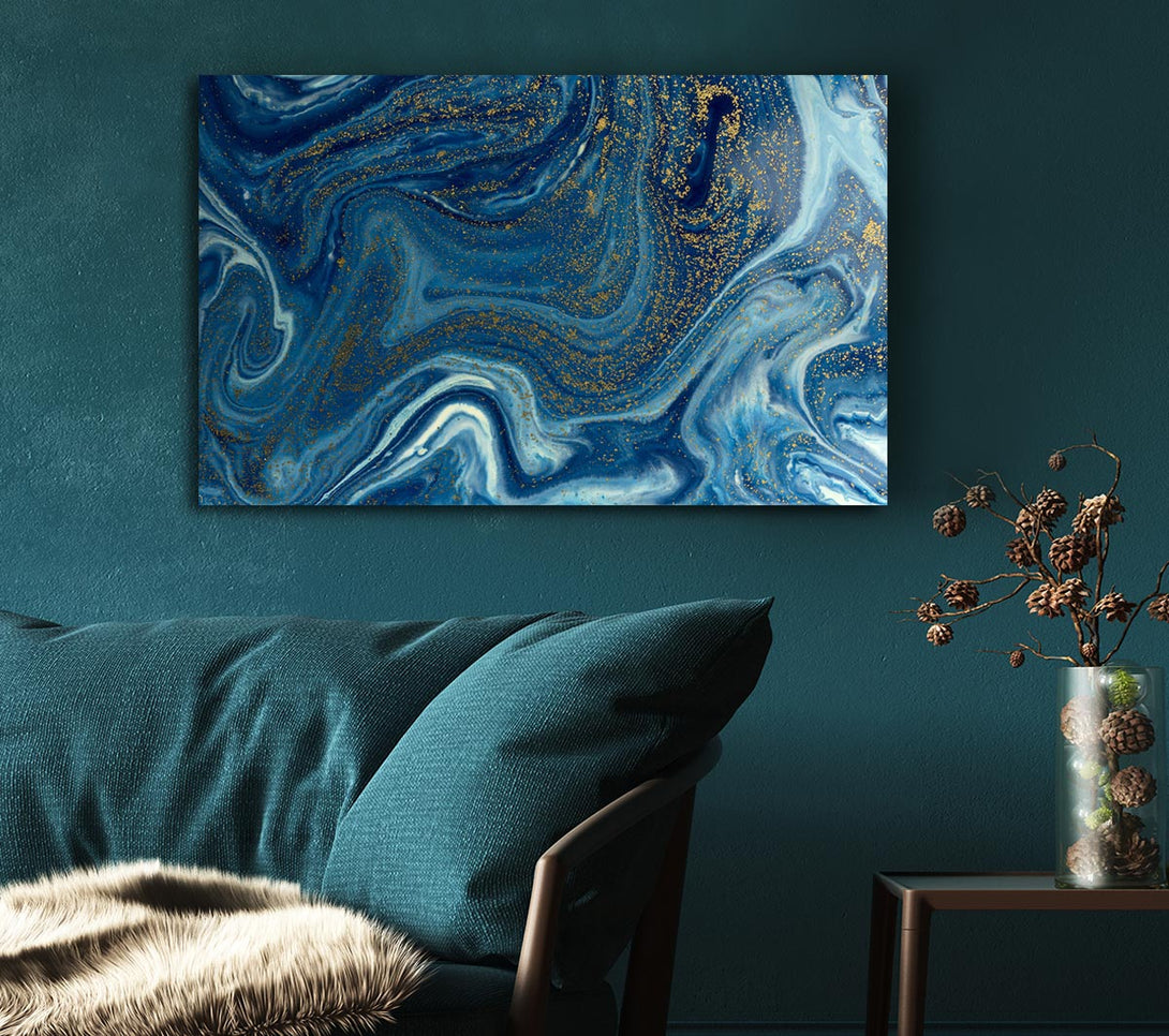  A Canvas Print of Blue Glitter Flow Canvas Print