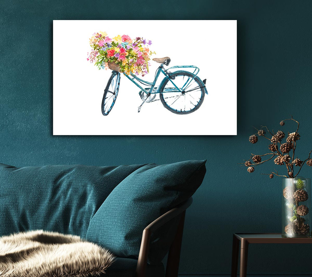  A Canvas Print of Flowers On A Bike Canvas Print