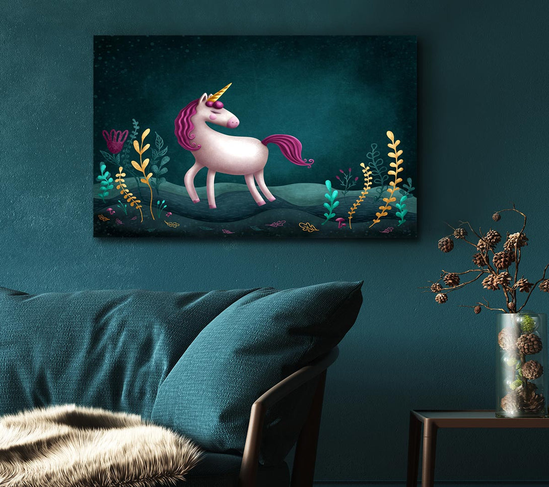  A Canvas Print of The Happy Unicorn Canvas Wall Art