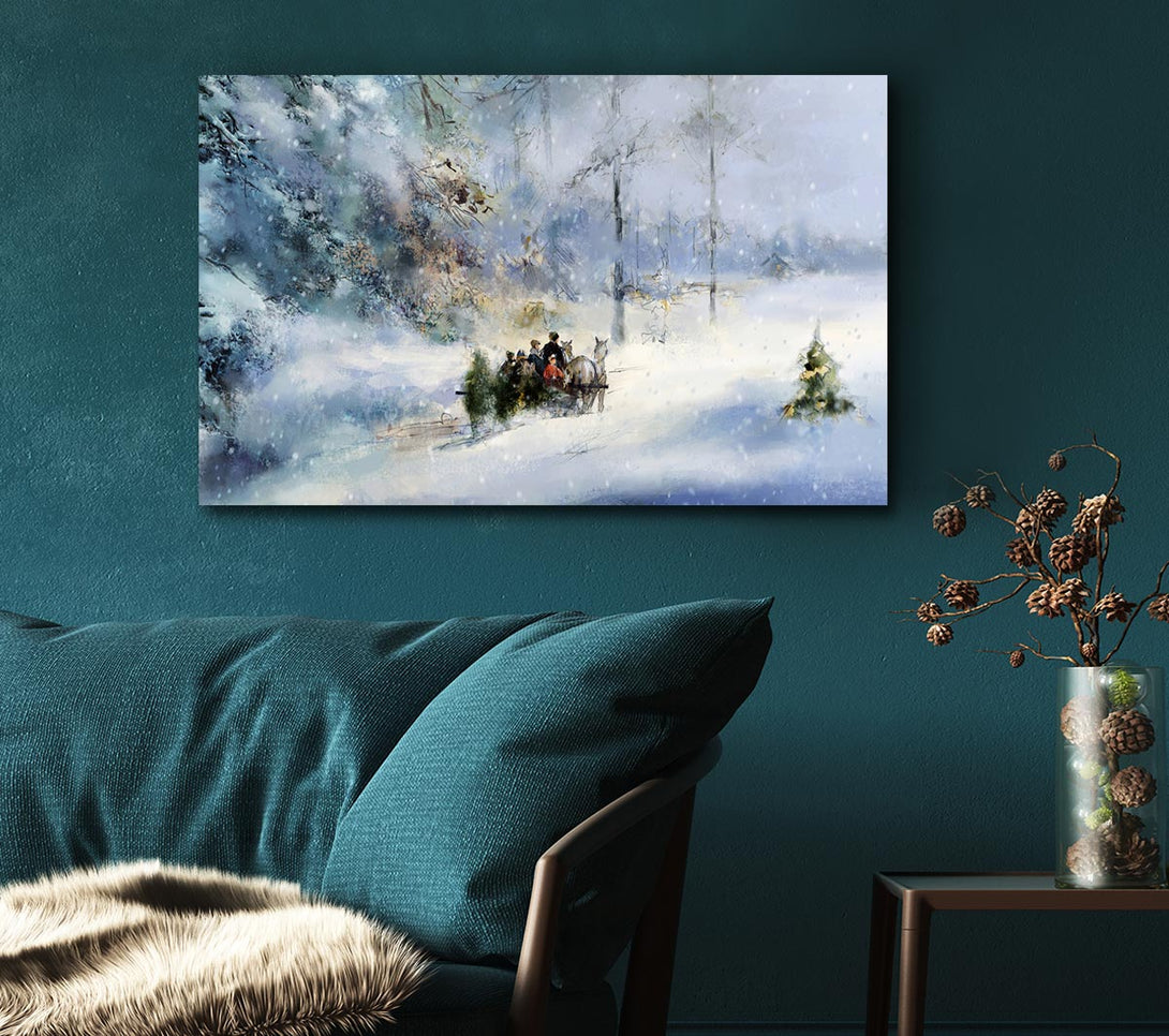  A Canvas Print of Traveling Through The Snow Canvas Art