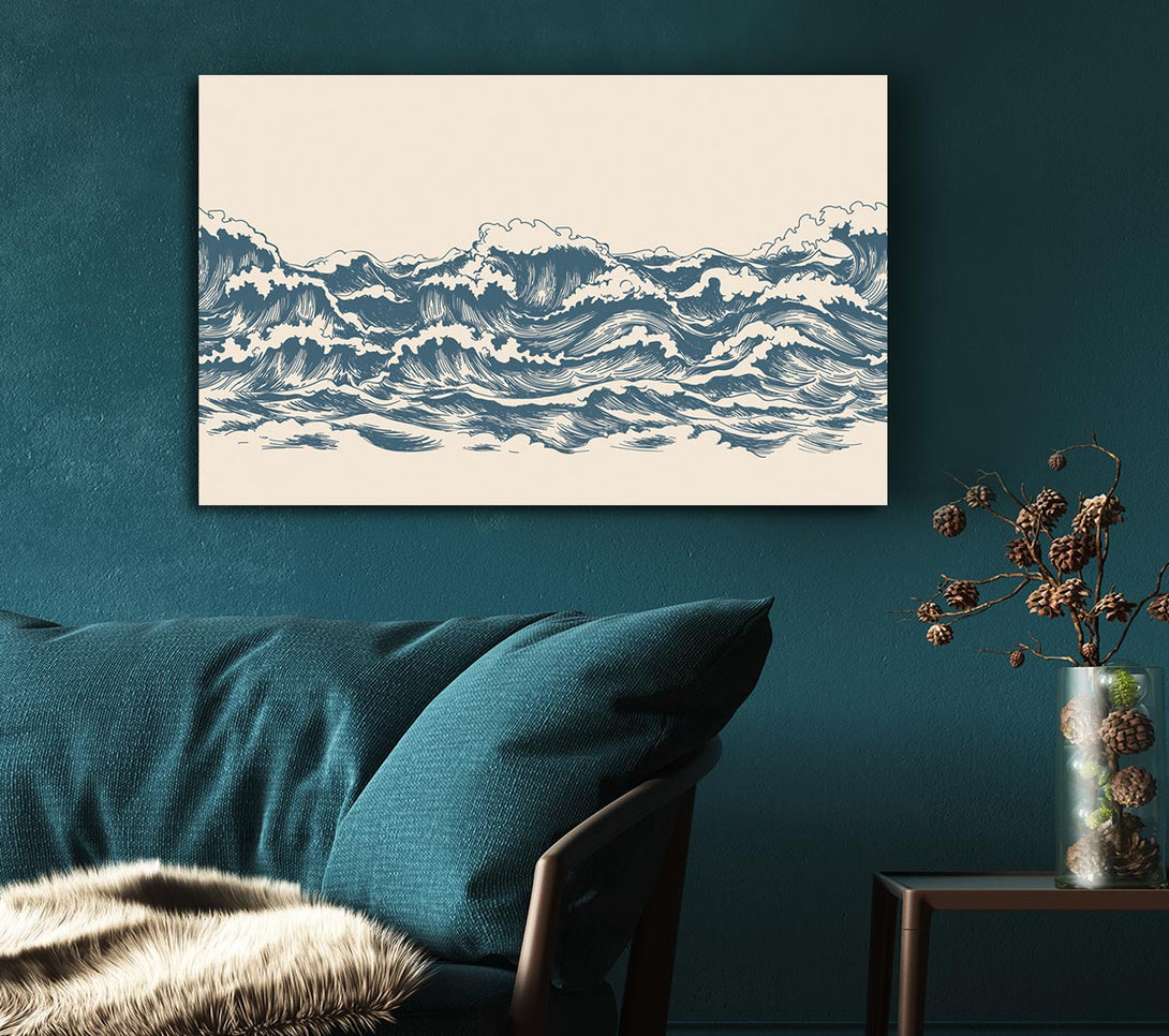  A Canvas Print of Rippled Ocean Crash Canvas Art