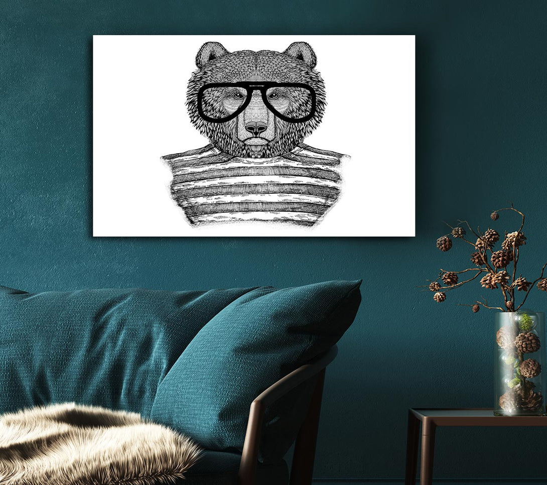 A Canvas Print of The Bear With Glasses Canvas Art