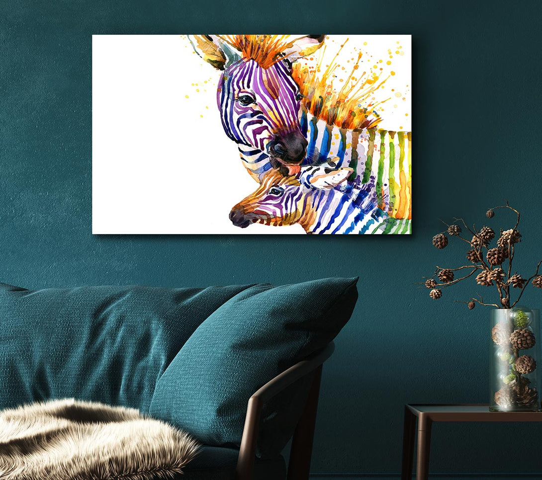  A Canvas Print of Zebra Paint Splatter Canvas Print