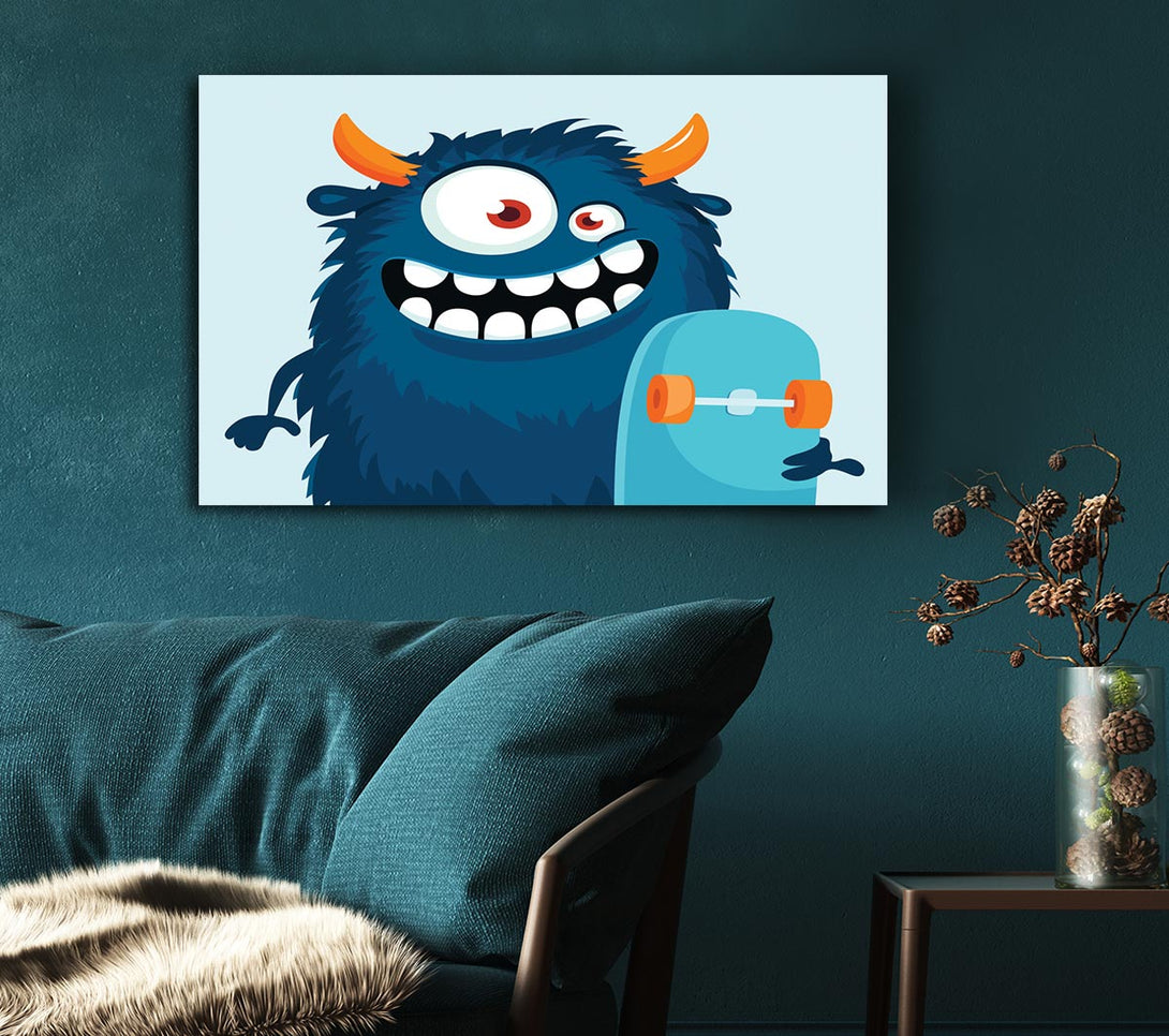  A Canvas Print of Monster Skateboarder Canvas Art