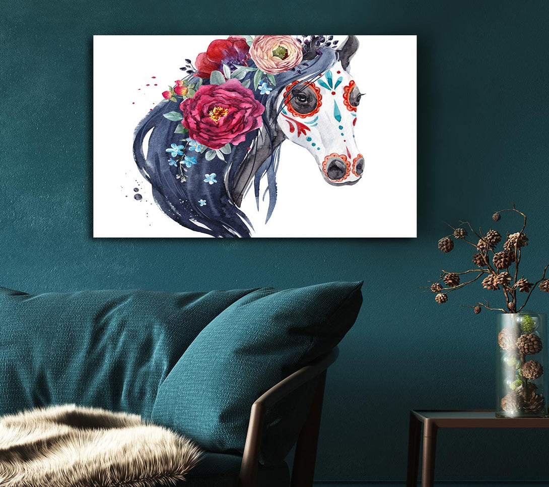  A Canvas Print of Day Of The Dead Horse Canvas Print