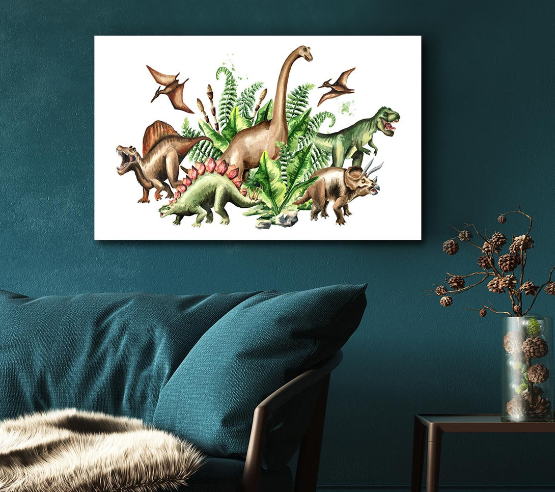  A Canvas Print of Dinosaur Crew Canvas Print