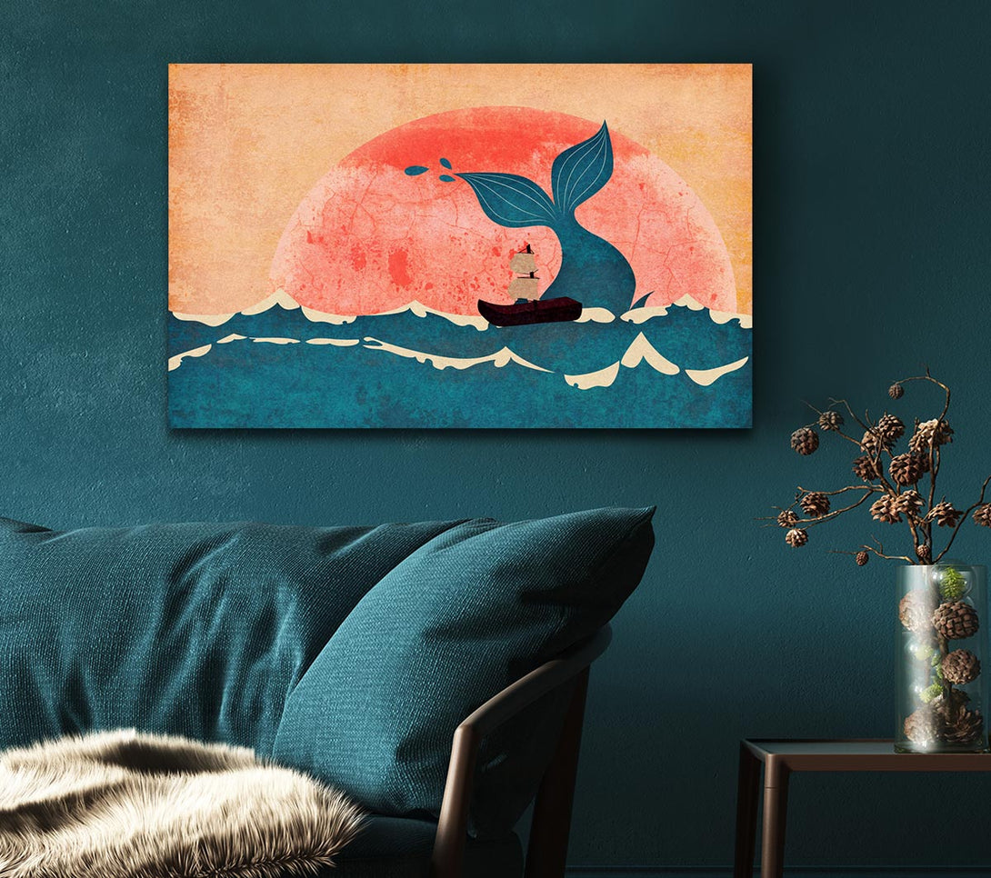  A Canvas Print of Sailing By The Whale Canvas Wall Art