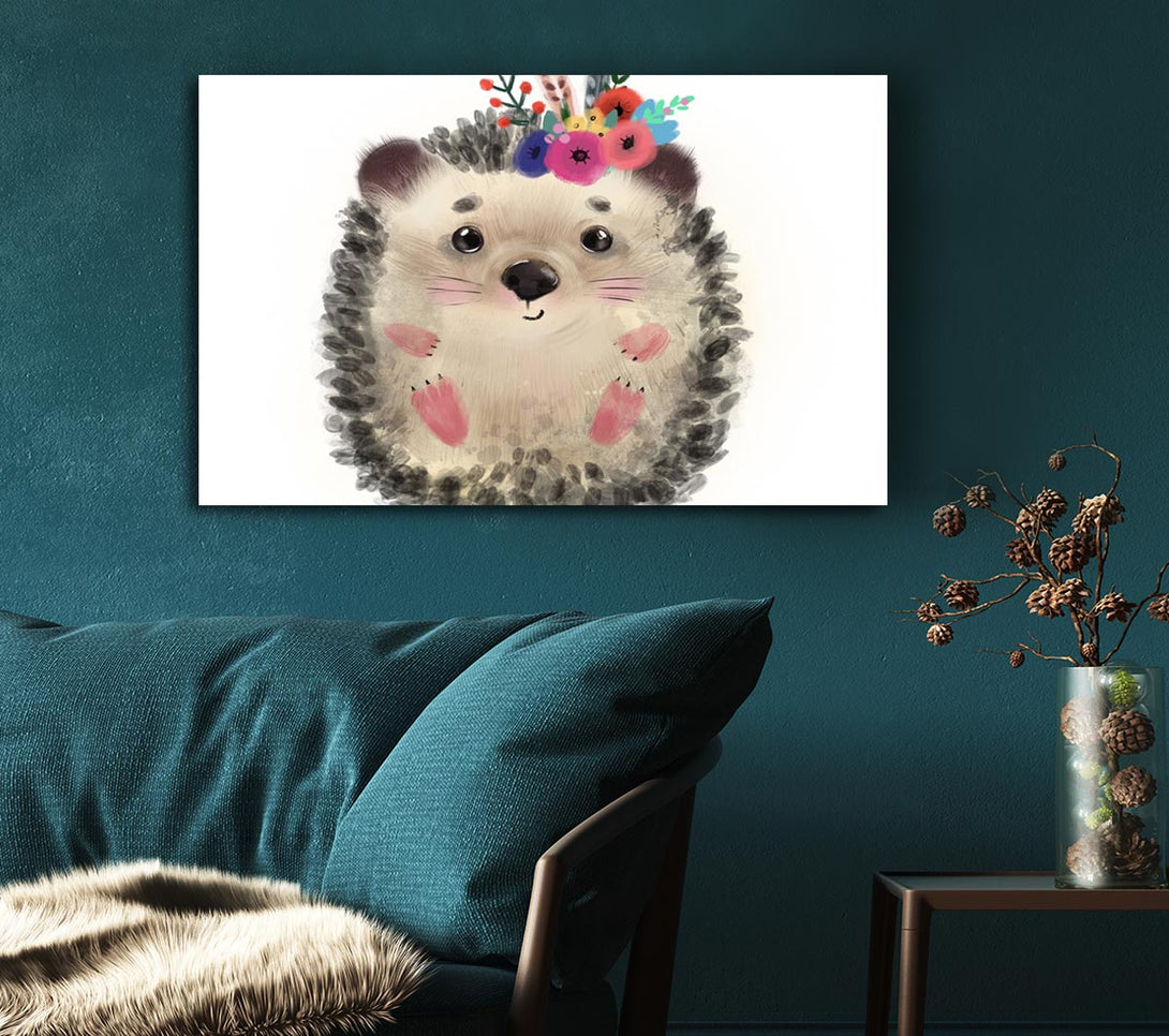  A Canvas Print of The Curled Up Hedgehog Canvas Art