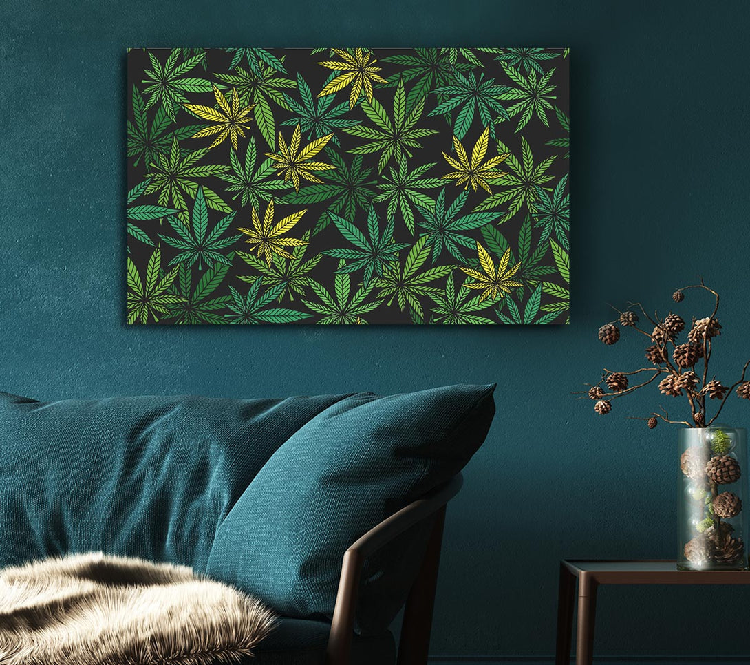  A Canvas Print of Cannabis Leaves Canvas Print