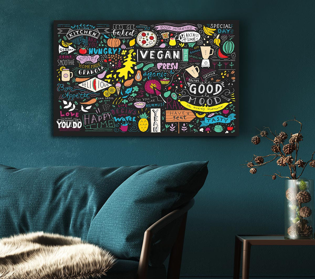  A Canvas Print of Vegan Good Mood Colour Canvas Print