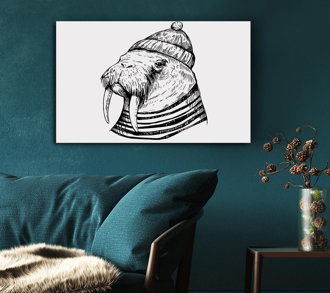  A Canvas Print of Hipster Walrus Canvas Art