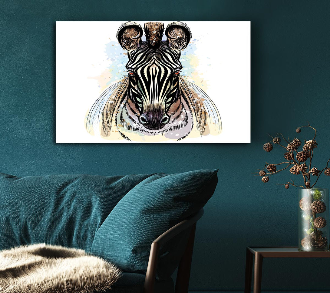  A Canvas Print of Stunning Zebra Head Canvas Print