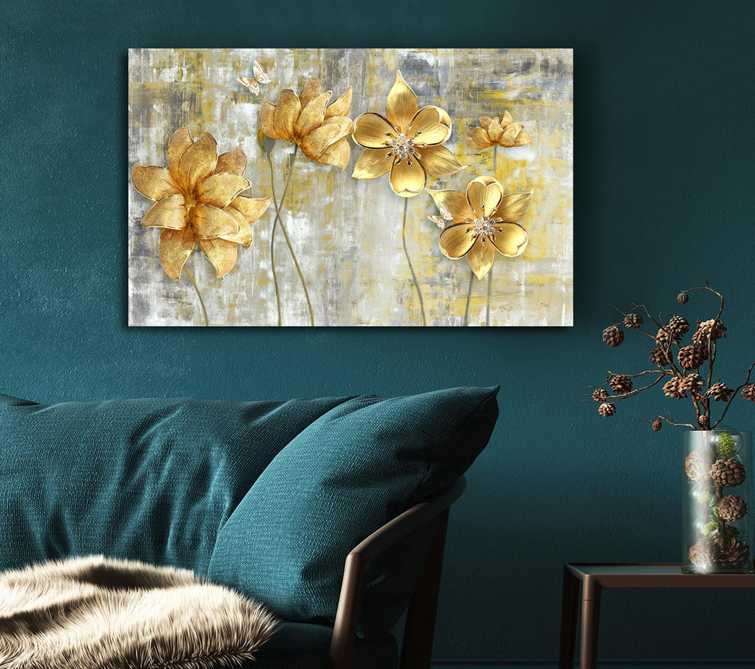  A Canvas Print of Yellow Flowers Beauty Canvas Wall Art