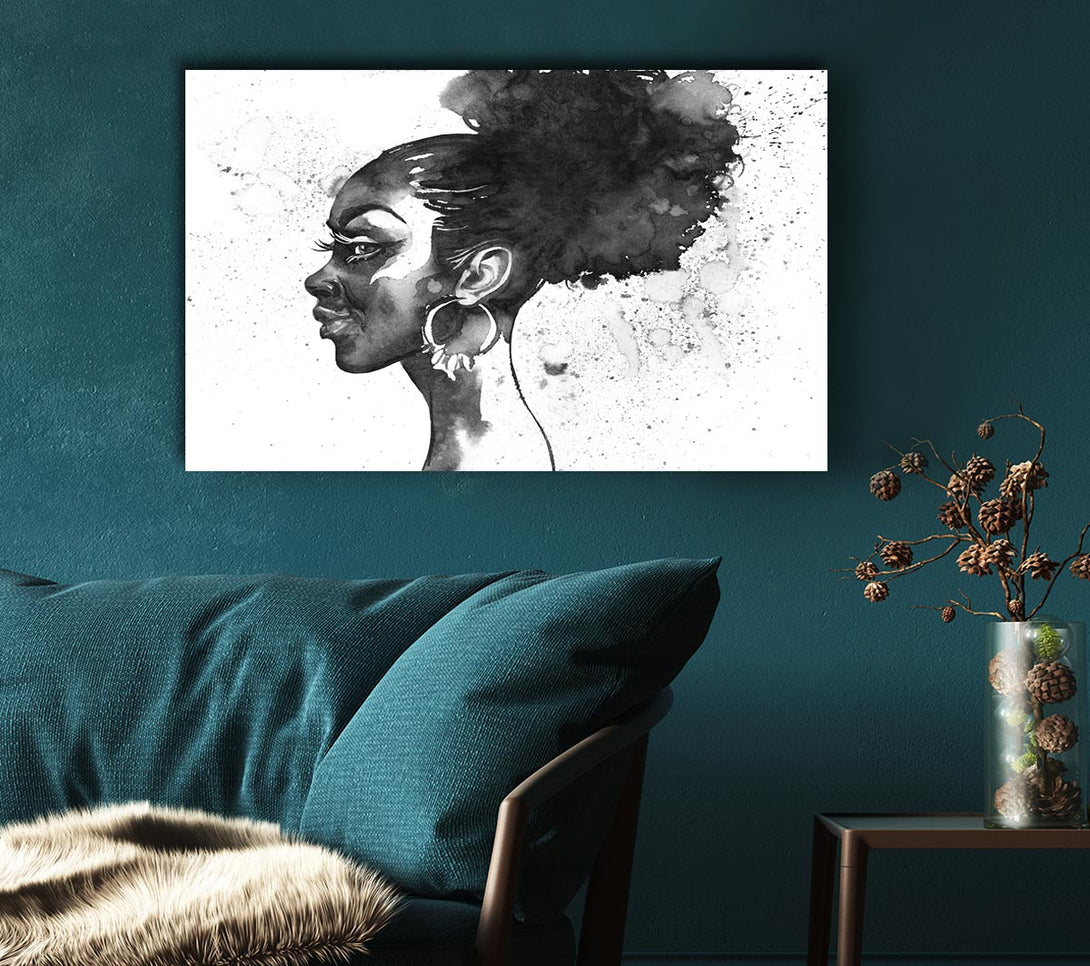  A Canvas Print of Ink Drawing Face Canvas Wall Art