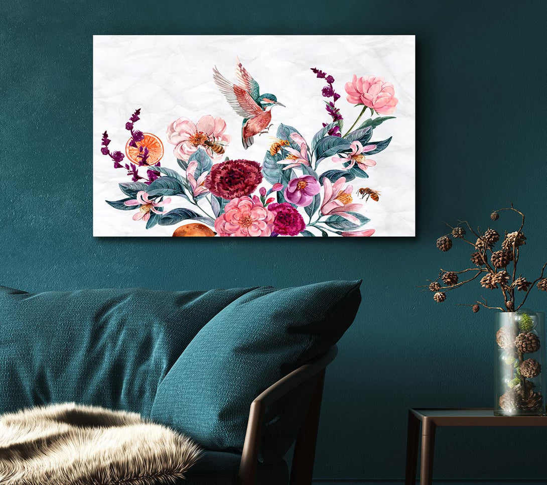  A Canvas Print of The Kingfisher Landing Canvas Art