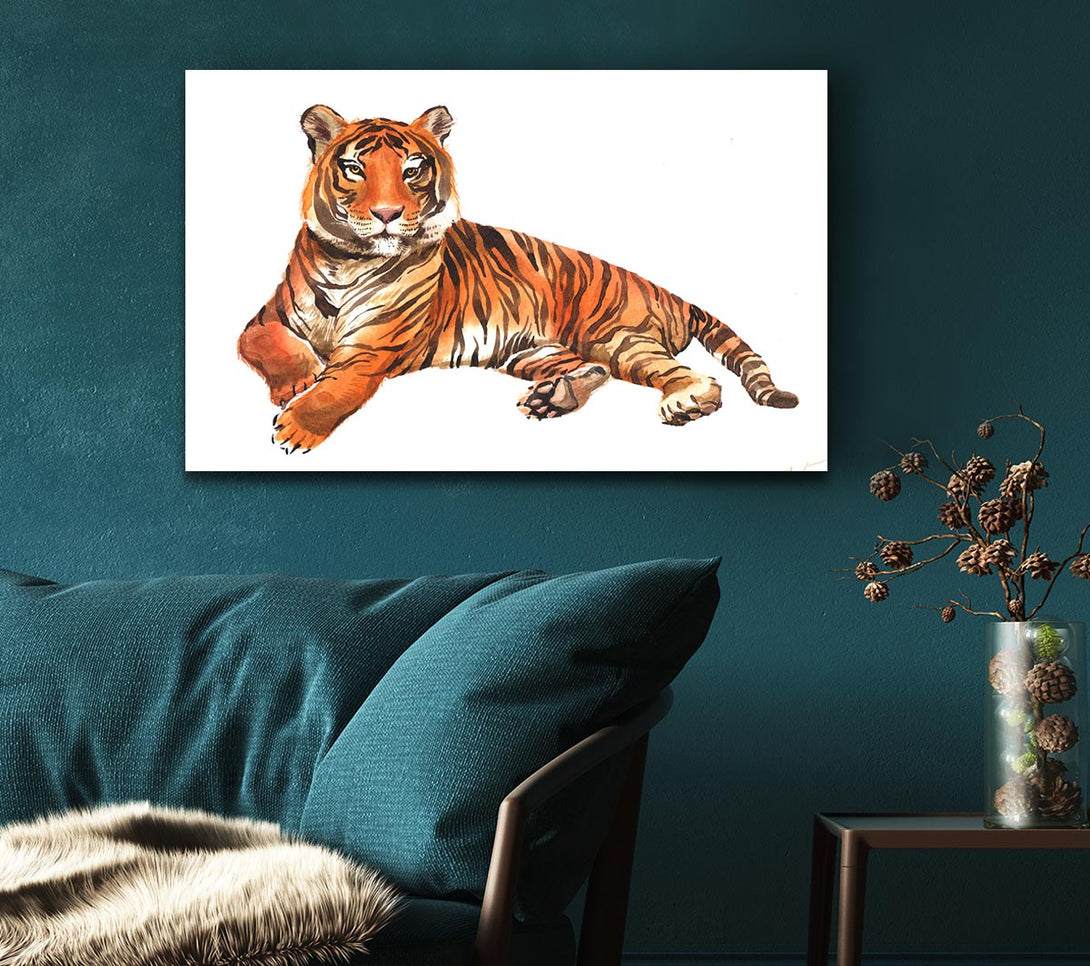  A Canvas Print of Tiger Laying Down Canvas Art