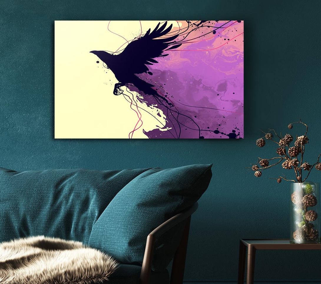 A Canvas Print of Blackbird Breaking The Boundries Canvas Wall Art