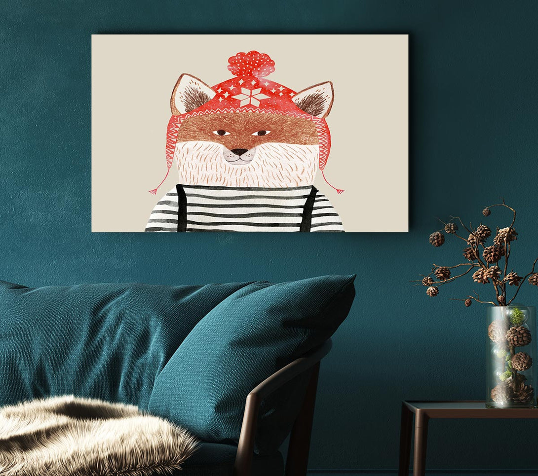  A Canvas Print of The Fox In A Hat Canvas Print
