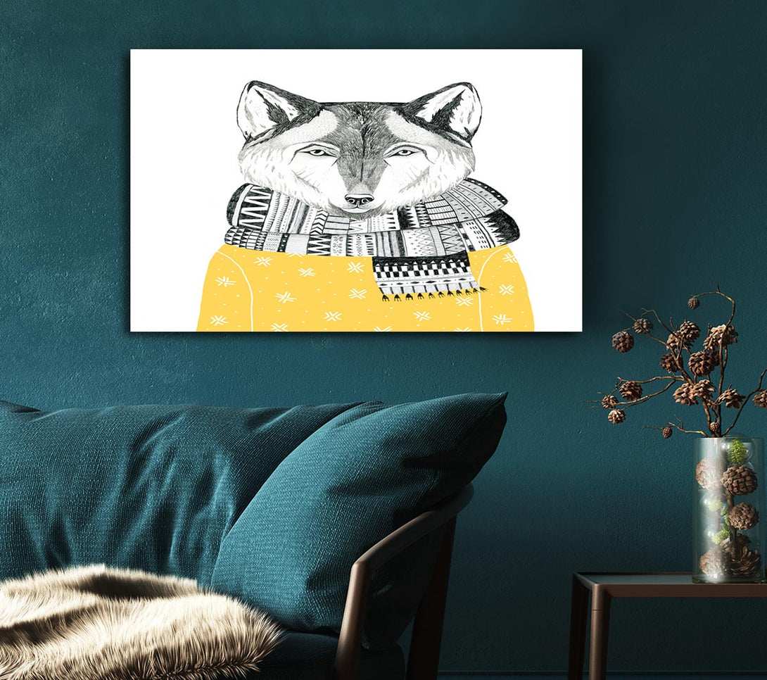  A Canvas Print of Ready For Winter Fox Canvas Art