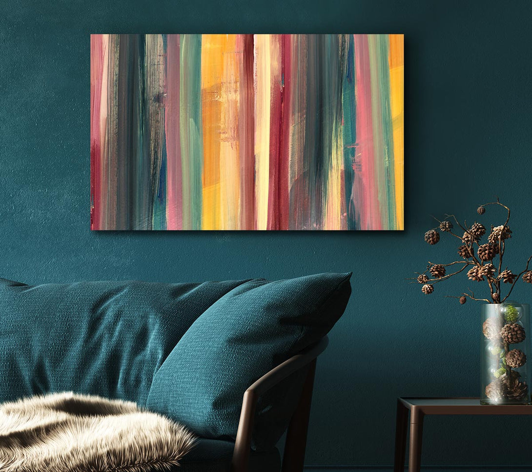  A Canvas Print of Vertical Colour Drop Lines Canvas Art