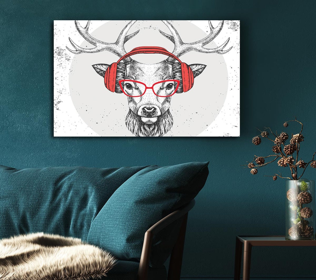 A Canvas Print of The Stag Headphones Canvas Print