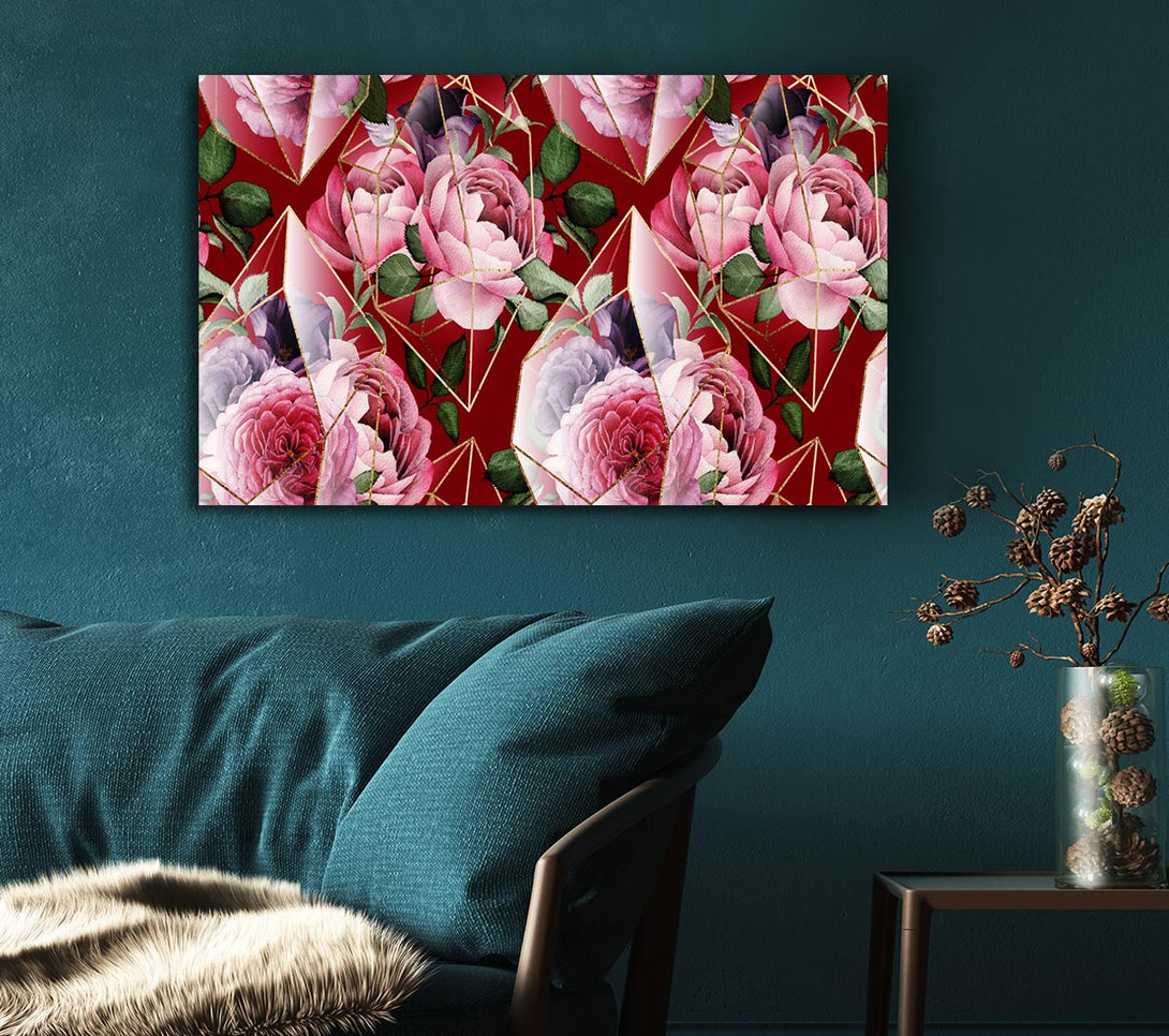  A Canvas Print of Triangulation Of Roses Canvas Wall Art