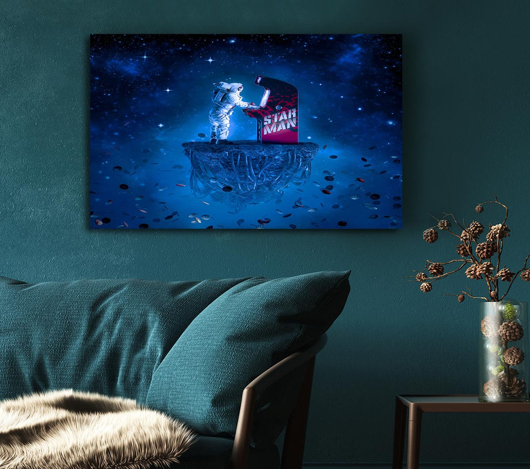  A Canvas Print of Rocketman Playing Games Canvas Print