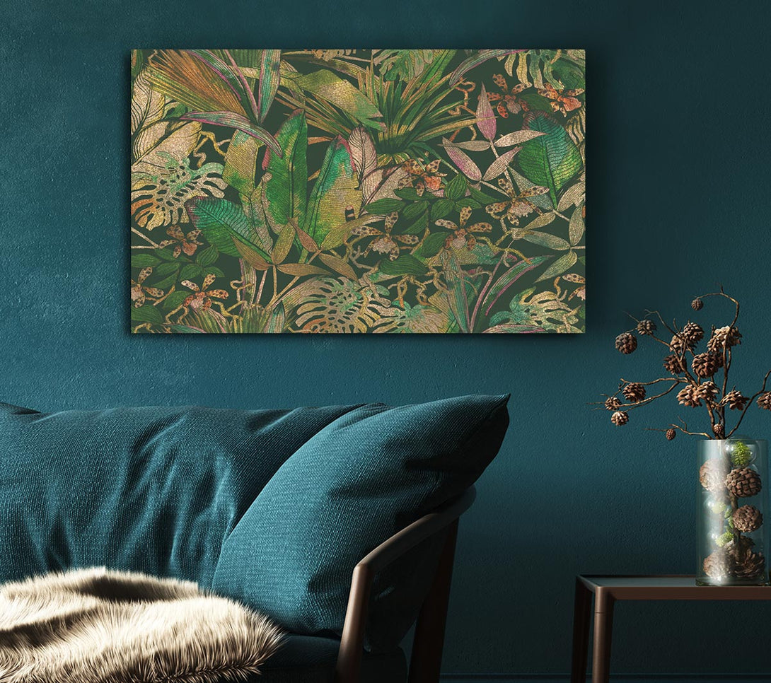  A Canvas Print of Jungle Flowers Canvas Art